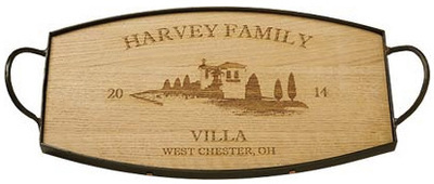 Villa Serving Tray with Heavy Galvanized Band
